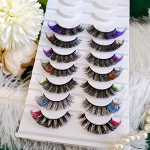Russian Volume Strip Lashes Colorful Lashes 3d Silk Mink Strip Lashes Russian 3d D Curl Volume Eyelashes