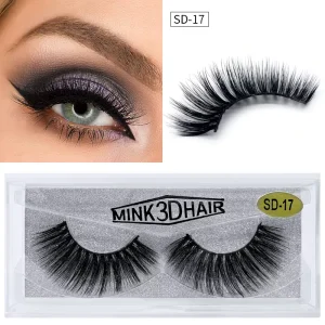 SD Series 3D Faux Mink Eyelashes 1 Pair Natural False Eyelashes Thick False Eyelashes Full Strip Eye Lashes
