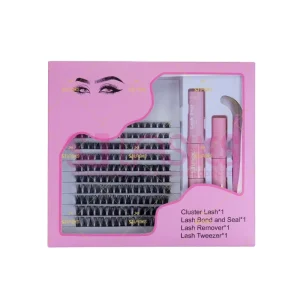 SJ LASHES Diy Cluster Lashes Private Label and Individual C D Curl Fox Cat Eye Eyelash Kit Natural PTB Material Private Label
