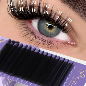SP EYELASH 0.03 0.05 Korean Pbt Matte Dark Black Volume Lash Supplies 5-25mm Individual Cashmere Lash Extensions Trays