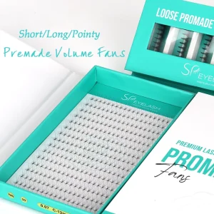SP EYELASH 3D 5D 12D Pre Made Lash Fans Pointy Base Pre made Eyelash Extension Faux Mink Short Long Stem Premade Volume Fan