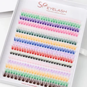 SP EYELASH Colorful Pre-cut Segment Cluster Lashes Mix Curl Natural Diy Lash Cluster Extension Kits