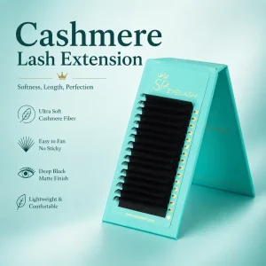 SP EYELASH Custom Logo Cashmere Lashes Extension Matte Black Lightweight Individual Eyelash Extension Tray Free Samples