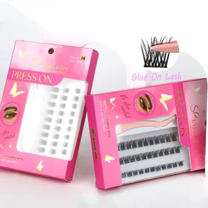 SP EYELASH DIY Press on Fluffy Cluster Lashes Self Adhesive Pre Glued Extensions Private Label No Glue Needed Lash