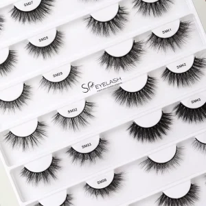 SP EYELASH Faux Mink Strip Lashes 15mm 20mm Glitter Lashes Strips Private Label Packaging Natural Full Strip Lashes