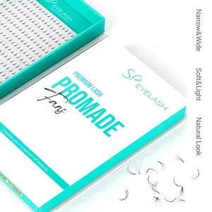 SP EYELASH Handmade Narrow Pointy Base Premade Volume Fans Korean PBT Super Soft Ultra Light Weight Lash Extensions