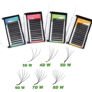 SP EYELASH L M C D Curl Korean Pbt Private Label Vendor Handmade Dark Matte YY 3D 4D 5D 6D W Lashes 0.07 Volume Lash Extension