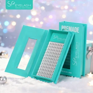 SP EYELASH Long Short Stem Pre Made Lashes 3D 6D 8D Narrow Promade Eyelash Extensions Pointy Base Premade Volume Fans Lash