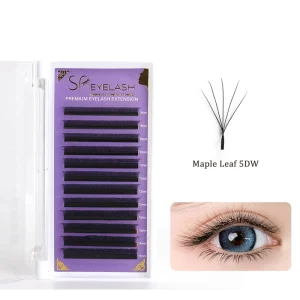 SP EYELASH Maple Leaf 5D W Lashes New Arrivals Handmade Volume Spike Lash Extensions C D Curl Private Label 0.07mm Lash Trays