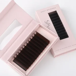 SP EYELASH Private Label 0.07mm C D M L Curl Classic Lash Trays Matte Black Velvet Faux Mink Individual Eyelash Extension
