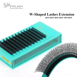 SP EYELASH Private Label 3D W Lashes Eyelash Extensions Premade Volume Fans Matte Black Clover Lash Extensions
