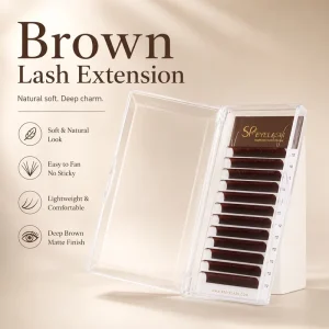 SP EYELASH Private Label Dark Brown Lash Extension Chocolate Brown Individual Eyelash Extension Natural Soft Brown Lashes