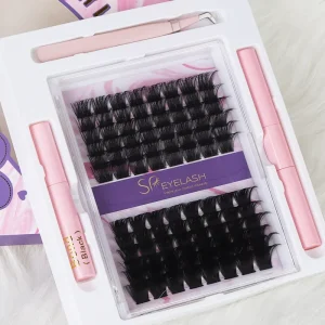 SP EYELASH Private Label Individual Lash Cluster DIY Segment Lash Pre Cut Segment Eyelash Knot Free Cluster Lashes Extension Kit