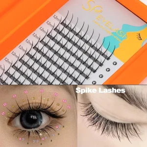SP EYELASH Spikes Lashes DIY Premade Fans Matte Black 0.07 C D Eyelash Extension False Cluster Eyelashes