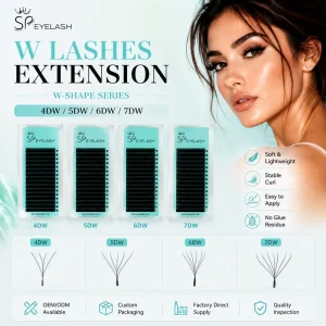 SP W Shape Clover Volume 3D 4D 5D 6D 7D W Lash Extensions Matte Black Cilios 0.05 0.07 0.10 J B C D L M Curl Factory