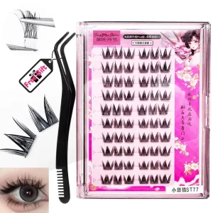 ST77 Anime Self-Adhesive Lash Extension Segments Cat Eye Premade Fans