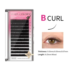 STARSCOLORS Cashmere Lash Tray Matte Darker Black Premium Eyelash Extensions J B C D 0.03 0.05 0.07mm Volume Eyelashes Cils