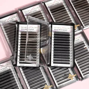 STARSCOLORS Crisscross Pestanas 3D 4D 5D 6D W Shape YY Eyelash Extension Dark Brown Cilios 12 Lines Weave Clover Lashes