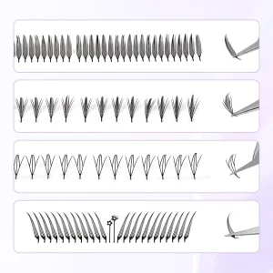 STARSCOLORS Manga Style Stackable Lashes Premade Spike Tower Tip Fox Eye Lashes Eyelash Trays Comic Spire Lash Extension