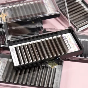 STARSCOLORS YY W Lash Extension 0.07mm Crisscross Eyelashes Matte Black Brown PBT Narrow Wide Fan Weave Clover Lash Trays Wimper