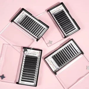 STARSCOLORS YY W Lash Extension Matte Black Brown Crisscross Eyelashes Weave Clover Narrow Wide Fan Lash Trays Pestanas