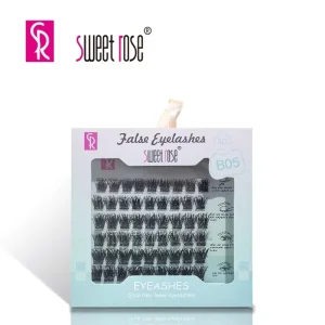 SWEET ROSE Premium Synthetic Hair Handmade False Eyelash Combo Set Black Cotton Band Natural Wispy Volume Lashes 3D Effect