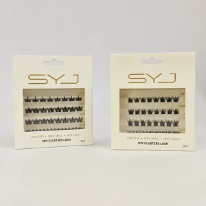 SYJ Diy Synthetic Hair Eyelashes Self Adhesive Waterproof Handmade Nature Press On Lashes 4 Rows Cluster Lashes
