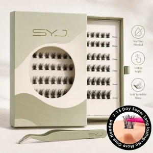 SYJ Pre Glued Lash Sunflower Self Adhesive Segment Eyelash Private Label Natural Press On Lashes Diy Lash Clusters