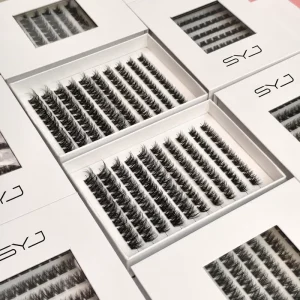 SYJ Reusable Dramatic Self Adhesive Individual Eyelash Extensions Cluster Eyelashes Press On Lashes No Glue Required