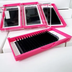Salon Grade 16 Rows Professional Lashes Matte Black Silk Lashes for Professional Lash Supply Chains and Retailers