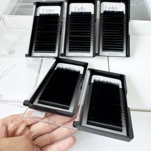 Sample Available 16 Rows No Gap Professional Lashes Heat Bonded Individual Lash Extensions for High end Studios