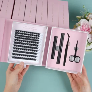 Segment C Curl Cat Eye DIY Manga Style Eyelash Cluster Kit with Remover