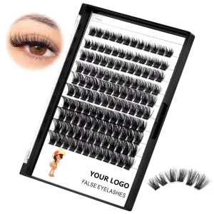 Segment Cluster Eyelashes T-50/S001 Black Natural Individual DIY Lashes