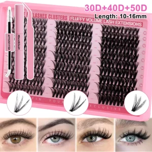Segment Cluster Lashes Handmade Individual Mixed Curl Natural Faux Mink Lash Clusters Fan Eyelashes