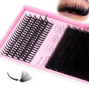 Segment Cluster Lashes Thick Eyelash Extension Custom Logo Lash Clusters Fluffy with Spikes Lashes