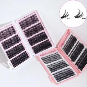 Segment Volume Cluster Lashes 10-16 mm Mix C D Curl Natural 50-100D Thick Volume Eyelashes Clusters Kit Custom logo