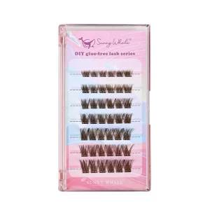 Segmented Brown Faux Mink Handmade False Lashes Mega Volume Large Capacity No Glue No Removal Popular Selling Long Dense False