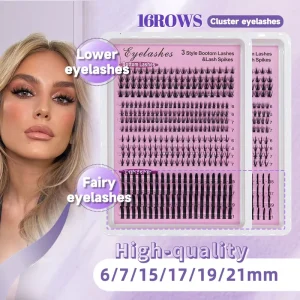 Segmented Clusters Lashes Wispy Spiky Private Label 30 Rows 10-16mm DIY Cluster Eyelash Extensions Reusable Cruelty Free Bottom