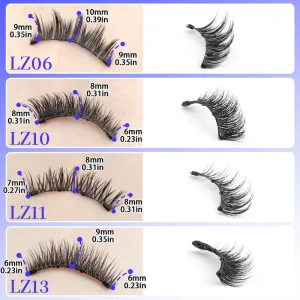 Segmented Design Magnetic Strip Eyelash Single Packaging With Tweezers Handmade Natural Soft Lash Private Label