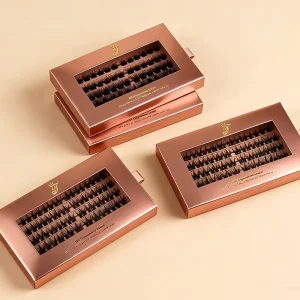 Segmented False Eyelash Extension PBT Material Semi Hand Made Black Cotton Band Custom Box Pre cut Eyelashes DIY at Home