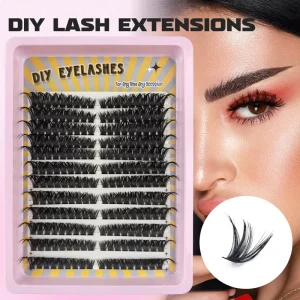 Segmented False Eyelashes 12 Rows DIY Single-Cluster D-Curl Thick EU/US Style Hot Melt Lash Book