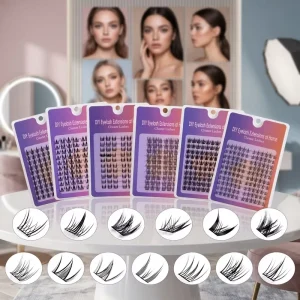 Segmented False Eyelashes Unavoidably Glue Flat Single Cluster Black Stem Natural Slim Long Simulation Fox Semi Hand Eyelash