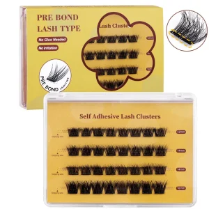 Segmented Glue free Synthetic Hair Cluster Lash False Eyelashes 10 Rows of Thick Self adhesive for DIY Mixed length