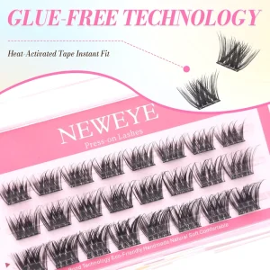 Segmented Pre Glued Eyelashes Self Adhesive Lash Clusters Fluffy Volume Reusable Long Lasting DIY Lash Extensions