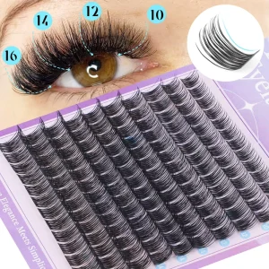 Segmented Russian Lashes D C Curl Strip Eyelash Cluster Lashes extra Fluffy Lash Extension Glue Strip Eyelashes