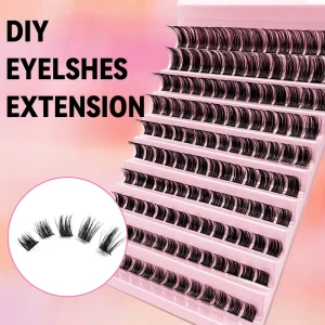 Segmented Single Cluster D Curl False Eyelashes Self Grafting European American Style Factory Stock