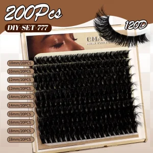 Segmented Single Cluster Hot Melt Fluffy False Eyelashes Thick 60D+80D+160D 10 Rows Pack Lash Clusters