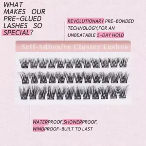 Self Adhesive 3D Segment No Glue Needed DIY Cluster Lashes Cruelty Free Reusable PBT Material