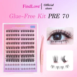 Self Adhesive Cluster Eyelash with Bottom Lashes Kit Fluffy Lash Clusters Volume Individual Lashes Wispy Eyelash Clusters