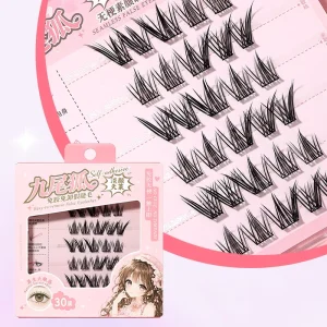 Self Adhesive Cluster Lashes 4 Styles No Glue Reusable Segmented False Eyelashes Natural Thick Curly Daily Eye Makeup